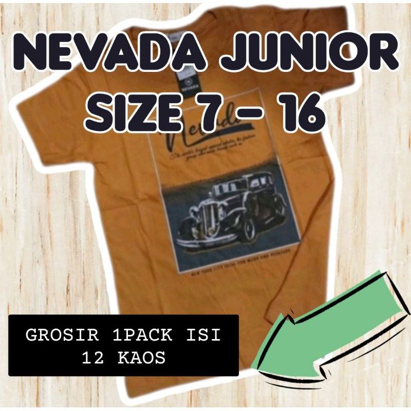 Nevada anak grosir 12pcs/kaos oblong grosir murah/Nevada junior katun combed 24s/lusinan grosir