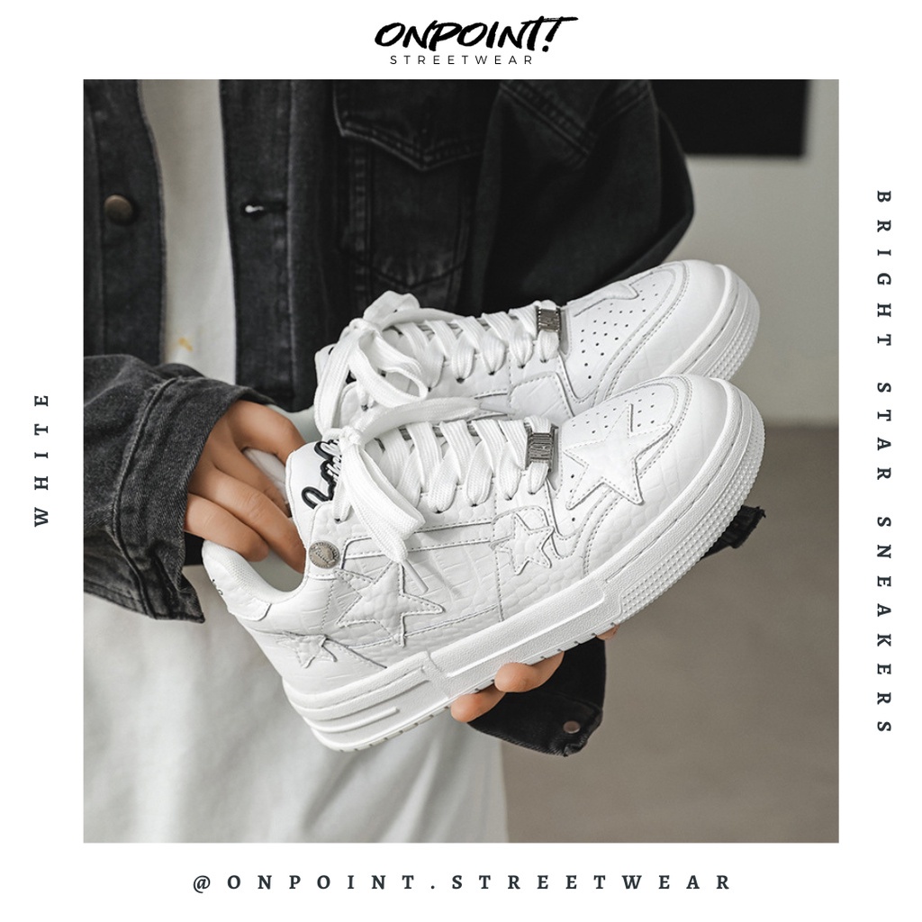 ‼️SALE‼️ Bright star sneakers - sepatu sneakers pria putih white jumbo sneakers pria hitam original 