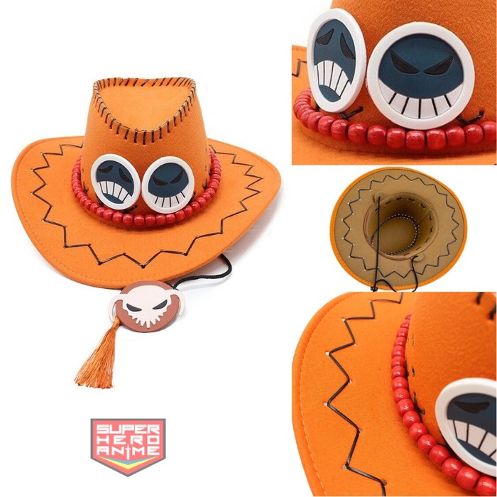 Topi Portgas D Ace One Piece Cosplay Anime Anak Dewasa Cowboy Hat