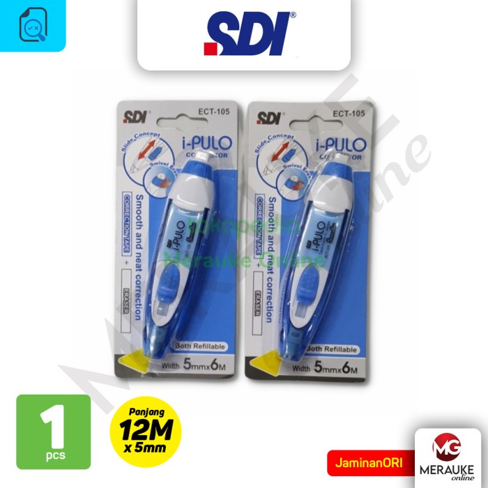 

Correction Tape SDI i-PULO ECT-105 5mm x 6m + Eraser