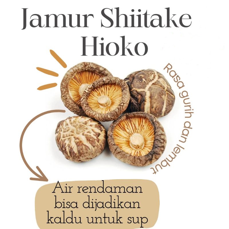

Jamur Hioko / Jamur Shitake Mushroom 50gr 100gr (Vakum Press)