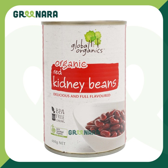 

[KUALITAS PREMIUM] Global Organics Beans Red Kidney 400gr / Kacang Merah Kaleng Terjangkau