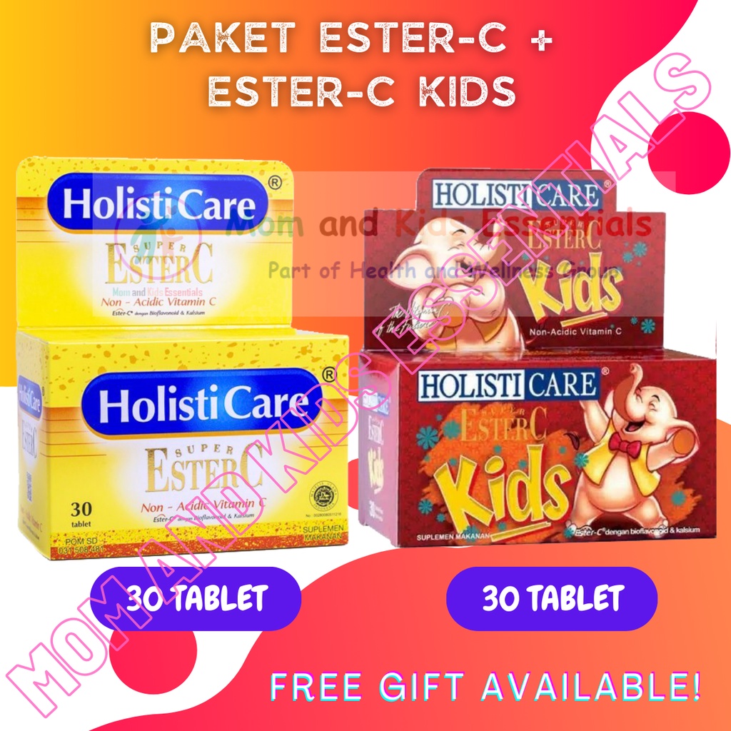 PAKET DEWASA DAN ANAK HOLISTICARE ESTER C ESTER-C 30 TAB ESTER C KIDS 30