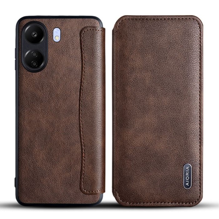 CASE REDMI 13C CASE LEATHER FLIP CASE AIORIA LEATHER FLIP CASING