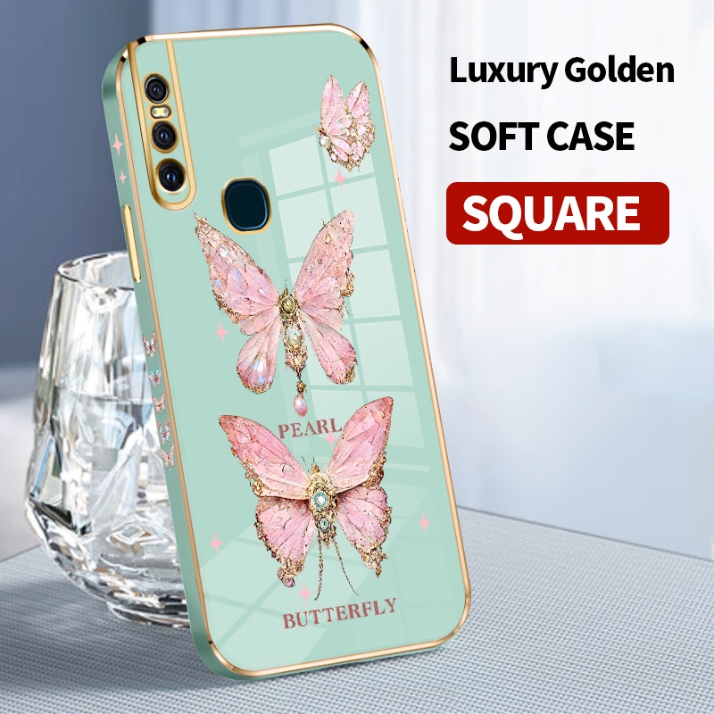 Golden Plated Case For Vivo S1 Y7S Z1x For IQOO Neo Pro Y9S Prime X50 Y02 Y11 Y12i Y15S Y15C Y15A Y0