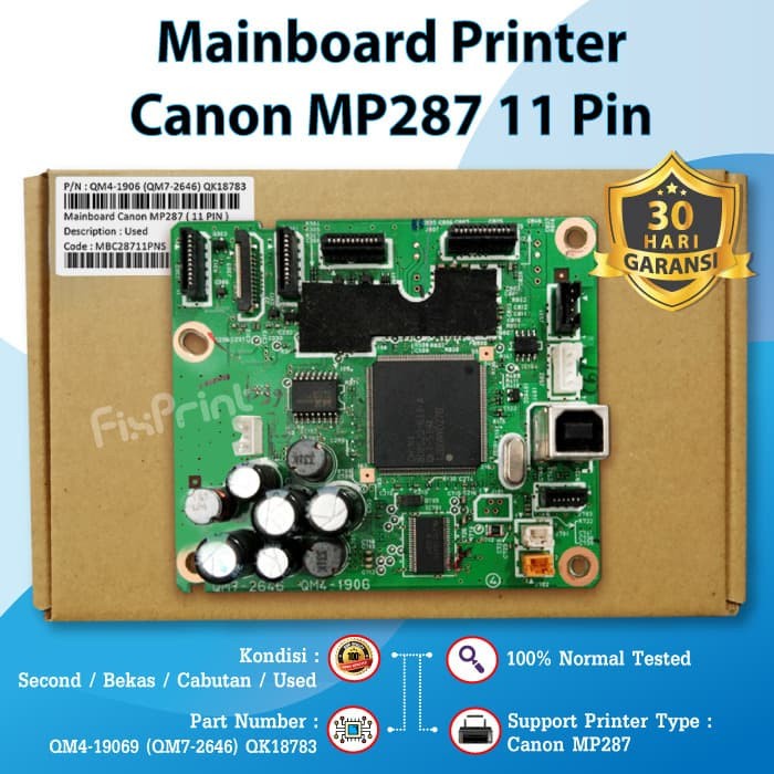 Board Canon MP287 Used, Mainboard Mp287, Motherboard MP287 Cabutan 11