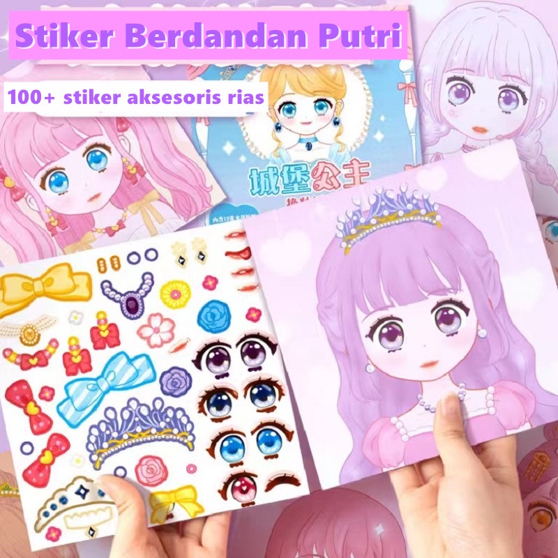 

DIY Buku Stiker Change Makeup Ketrampilan Dekorasi，Mainan stiker ganti muka