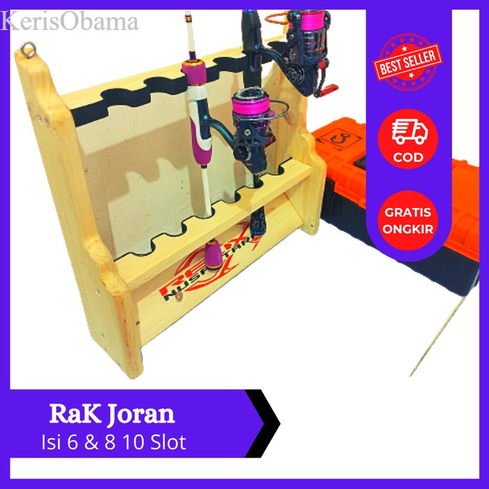 Rak Joran Pancing Kayu Isi 6 Daido Maguro Relix tempat Joran Pancingan - CLEAR NATURAL, RAK RIL SPIN