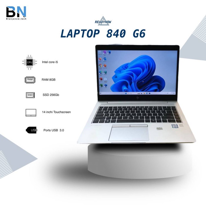 Laptop Second Murah HP Elitebook 840 G6 core i7 gen 8 Bergaransi