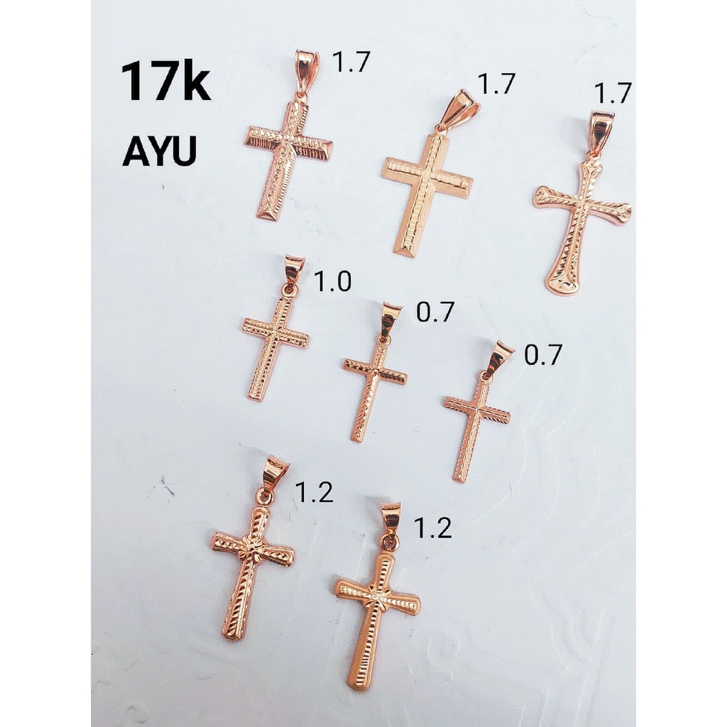 Liontin kalung anak dan dewasa emas asli kadar 700 750 70 75 16k 17k cross whitegold rosegold gold Jesus salib Yesus mas putih kuning mainan rantai bandul ringan setengah 0,6 0,7 1 gram christmas