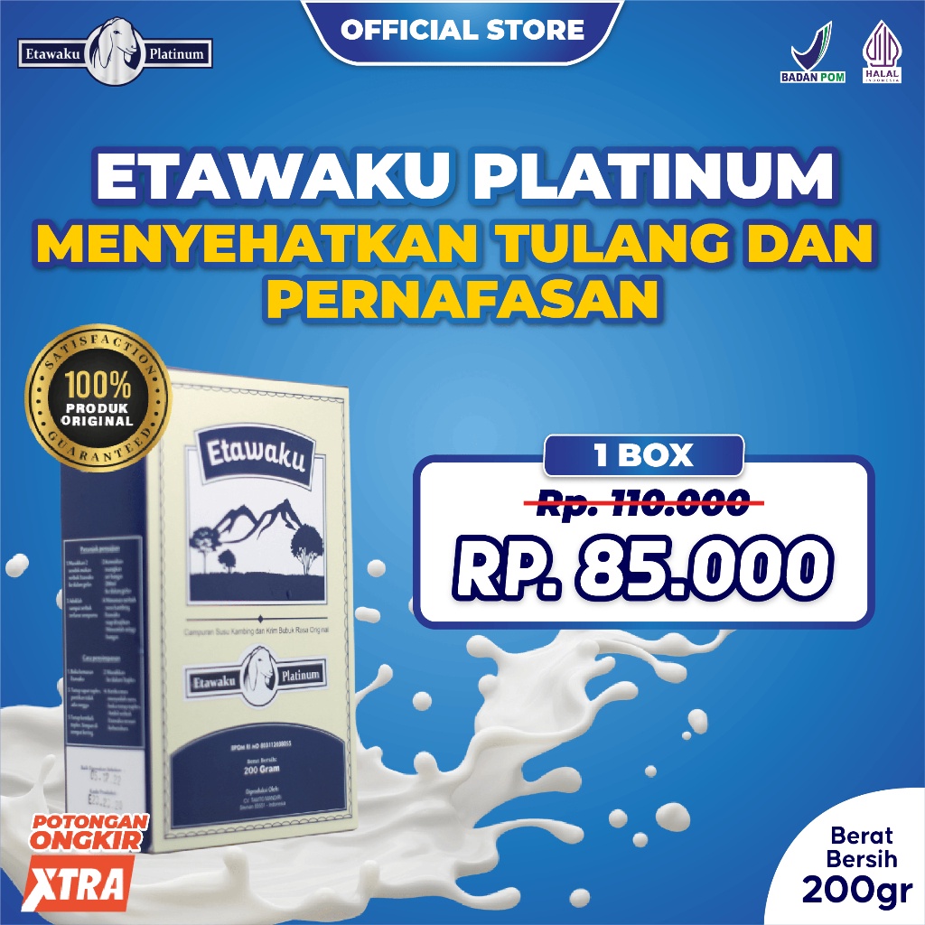 

Susu Kambing Etawaku Platinum - Mengobati Nyeri Tulang Sendi Asam Urat dan Asma 1 Box