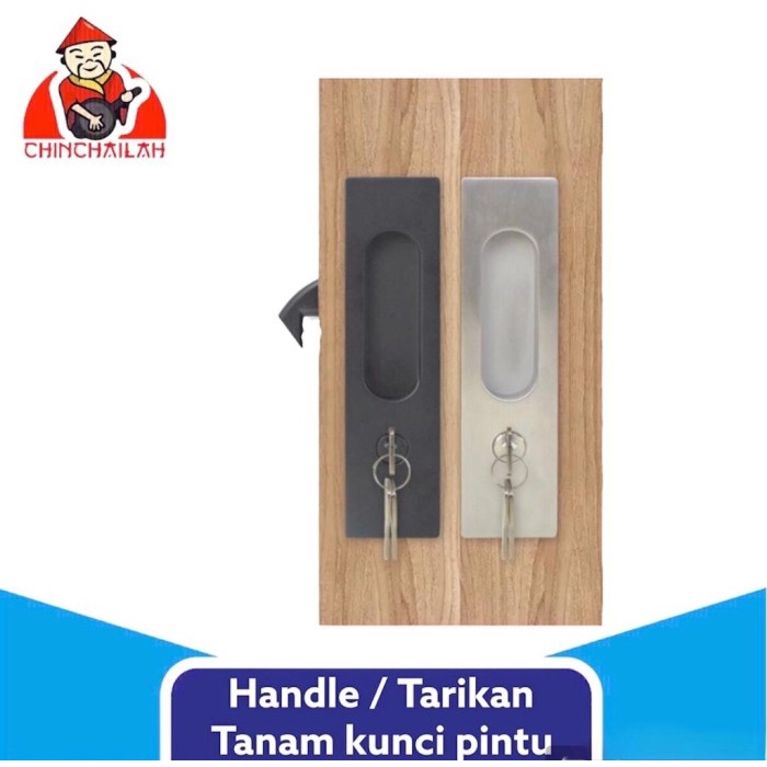 Handle / Tarikan tanam kunci pintu kayu geser / sliding door