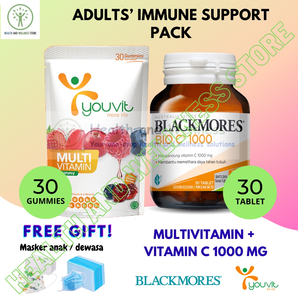 Youvit Multivitamin Dewasa 30 Gummies Dan Blackmores Bio C 1000 Mg 30 Tablet Paket