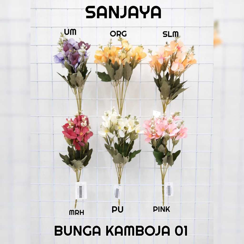(HASANS FLORIST)Bunga Kamboja Latex / Bunga Kamboja Artificial / Bunga Kamboja Palsu Plastik / Bunga