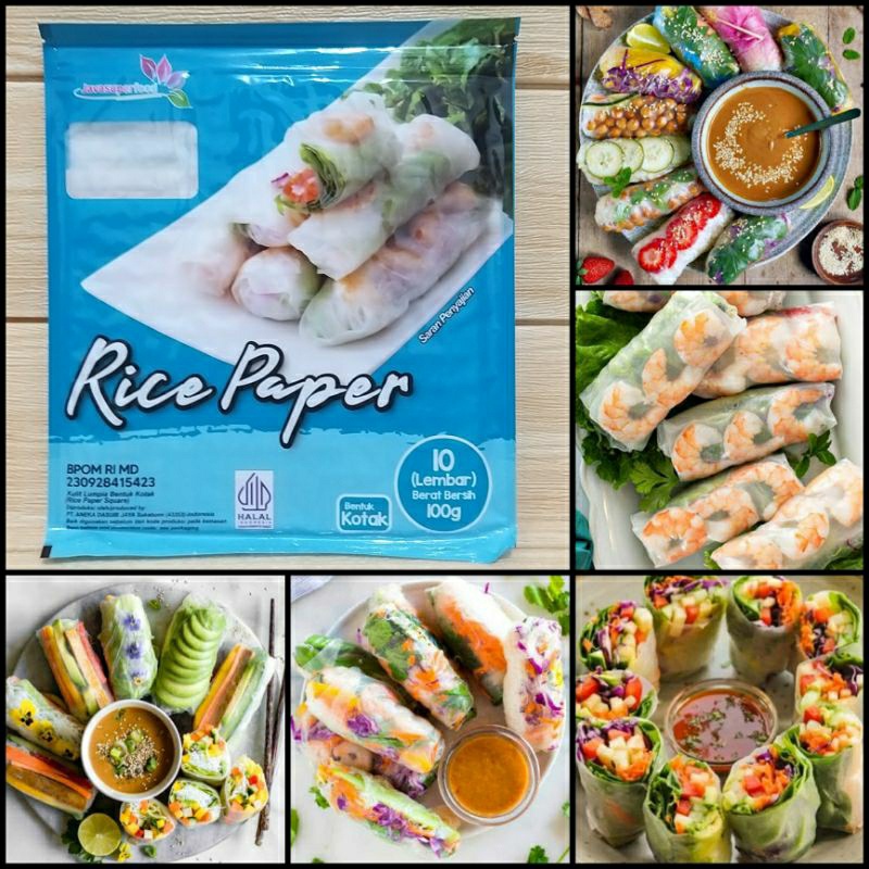 

MURAH Rice Paper Bentuk Kotak isi 10 & 20lembar HALAL / Banh Trang High Quality Rice Paper / Kulit Lumpia Vietnam Rice Paper / Rice Roll