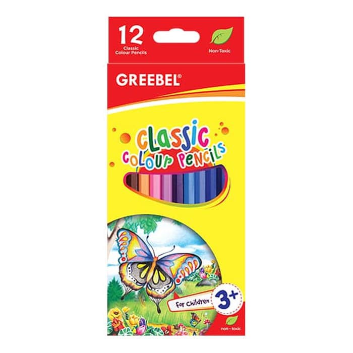 

[SET] Pensil Warna 12 Classic Coloured Pencils - Greebel Panjang MURAH