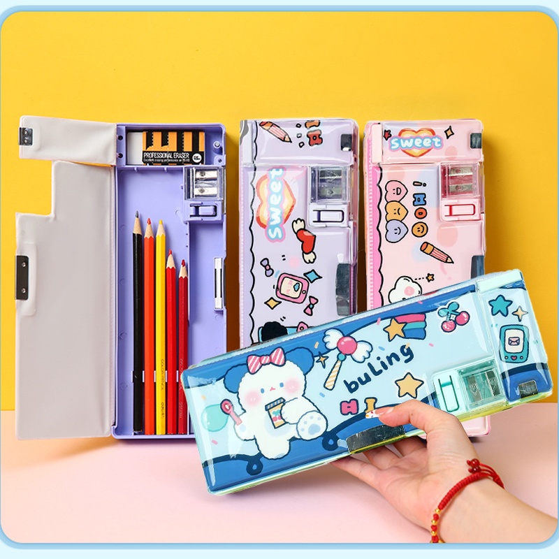 

Kotak alat tulis multifungsi。Kotak alat tulis pola animasi/ganda lapisan mezzanine penyimpanan/peningkatan kapasitas/kotak alat tulis yang cocok cocok untuk anak -anak