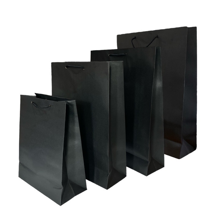 

Paper Bag Hitam Polos Tali Souvenir Goodie Bag Kado Tas Belanja Kemasan Gift