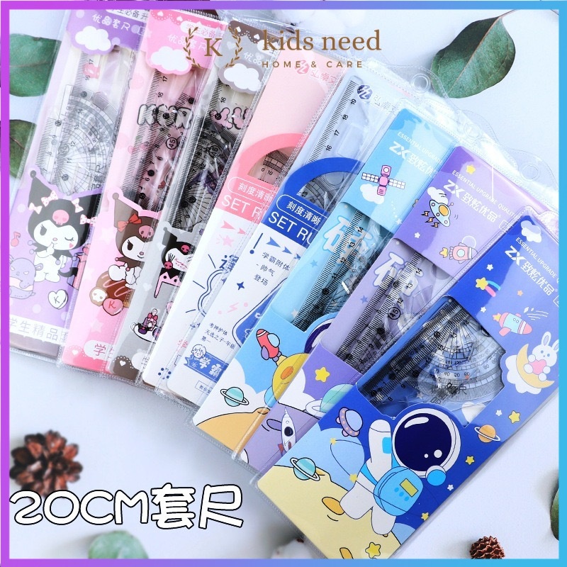 

Penggaris Set 20cm/Ruler Lengkap Karakter Lucu 4 in 1 murah
