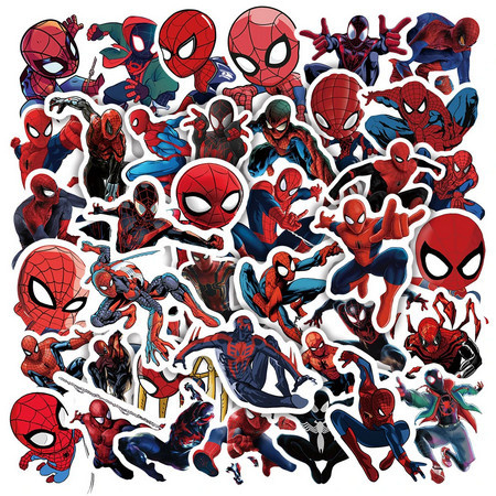 

50 pcs Stickers Marvel Spiderman Stiker Laptop Motor Mobil