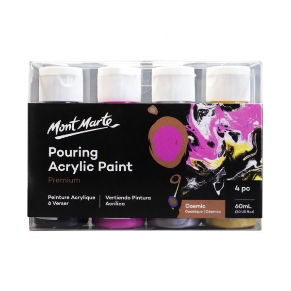 

Mont Marte Premium Pouring Acrylic Paint 60ml 4pc Set COSMIC - Cat Akrilik Pouring