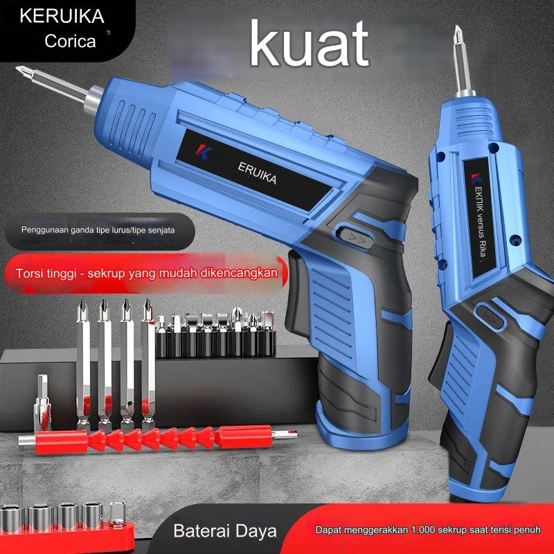 Obeng Listrik/Dapat Diisi Ulang/Obeng Listrik Sekrup Mini // Alat Tas Bor Listrik Tangan Kecil Rumah