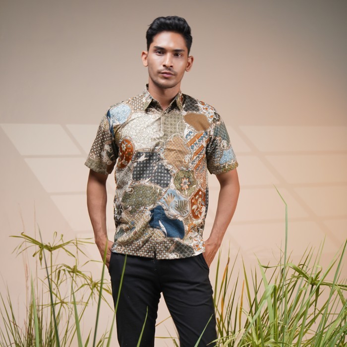 ✔Girya.Syo✔ - TERBARU Atasan Batik Sarimbit Couple Motif Sekar Ayu Batik Benang Ratu - Hem Orange, L