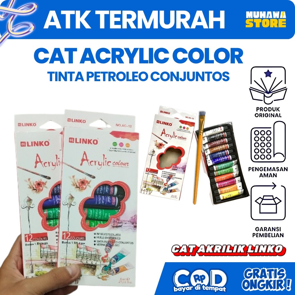

CAT ACRYLIC/ CAT AKRILIK CAT KACA LINKO 12 WARNA
