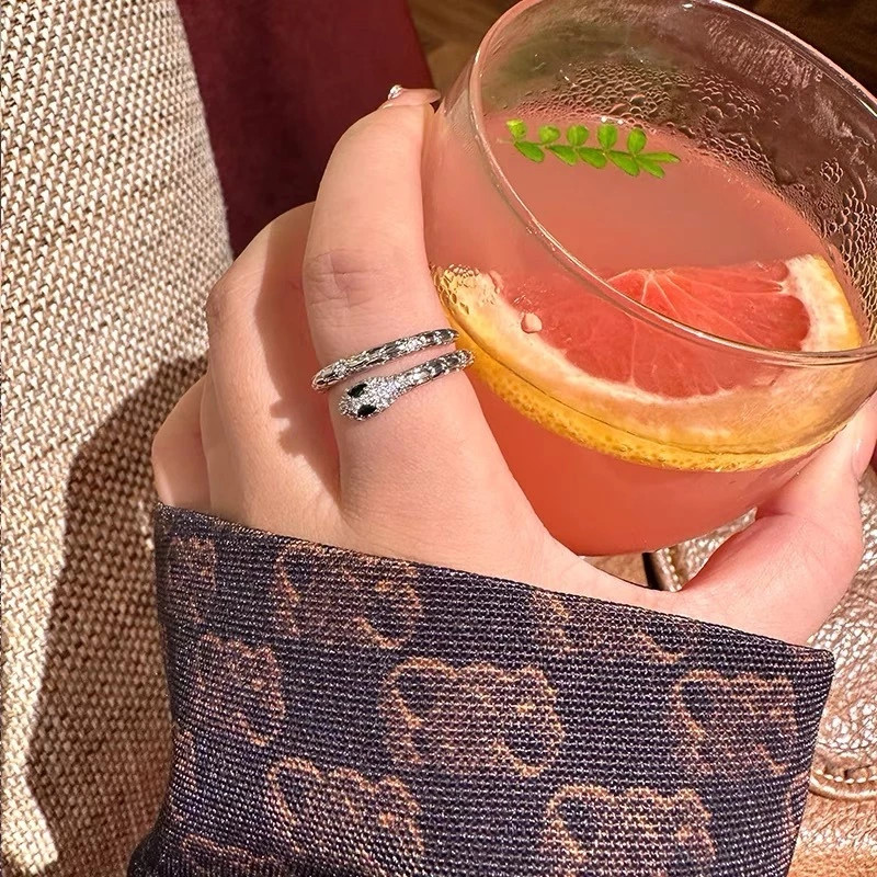 Cincin Motif Ular Zirkon, Cincin Motif Vintage, Cincin Bunga Fashion Adjustable