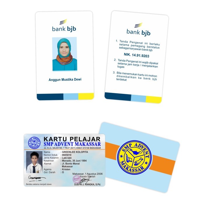 

Id Card Kartu Pelajar Kartu Anggota Cetak 2 Muka
