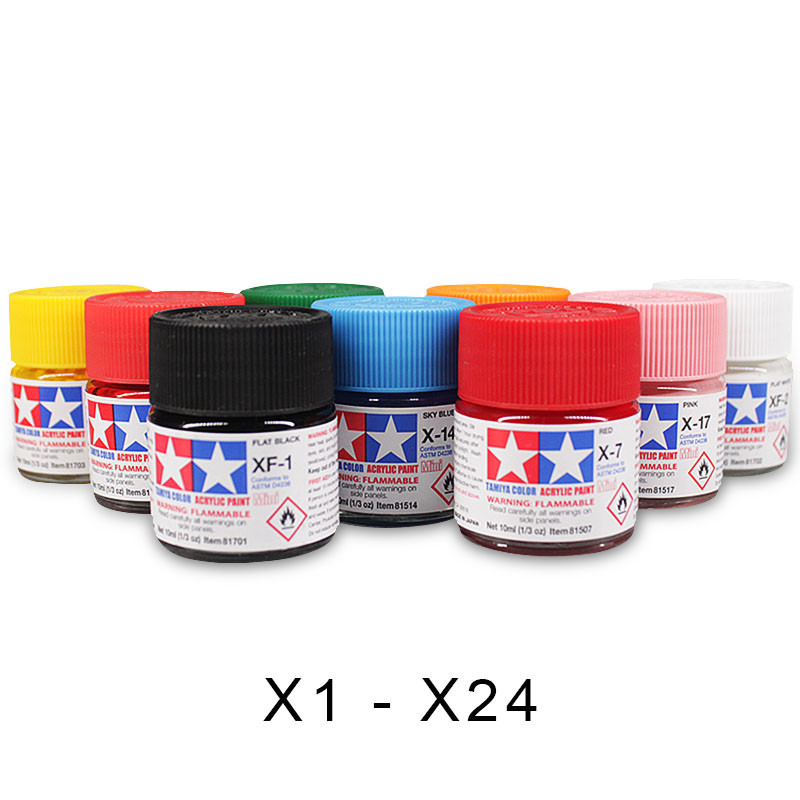 

10ml Tamiya X1-X24 model paint water-based acrylic paint glossy series 11