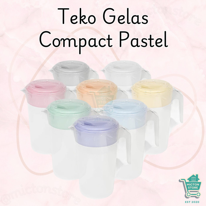 TOPTON Teko Compact Pastel Teko Plastik Premium Tahan Lama Minimalis dan Praktis Berbagai Minuman Ke