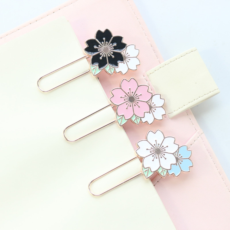 

Domikee cute creative metal flower office school decorative paper clips kawaii student bookmark for books stationery supplies