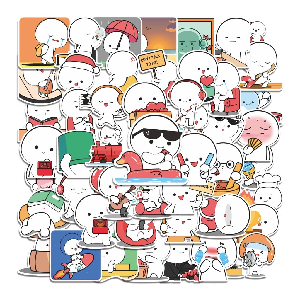 

COD 50 Pcs Stiker Baldie Boy / Anak Laki-Laki Botak Lucu Anti Air Untuk Dekorasi Notebook Sepeda Skateboard Handphone