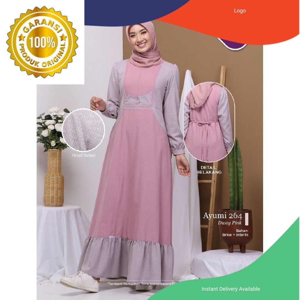Gamis ethica Gamis polos Gamis Ayumi  Dewasa Premium Terbaru Ayumi 264 By Ethica