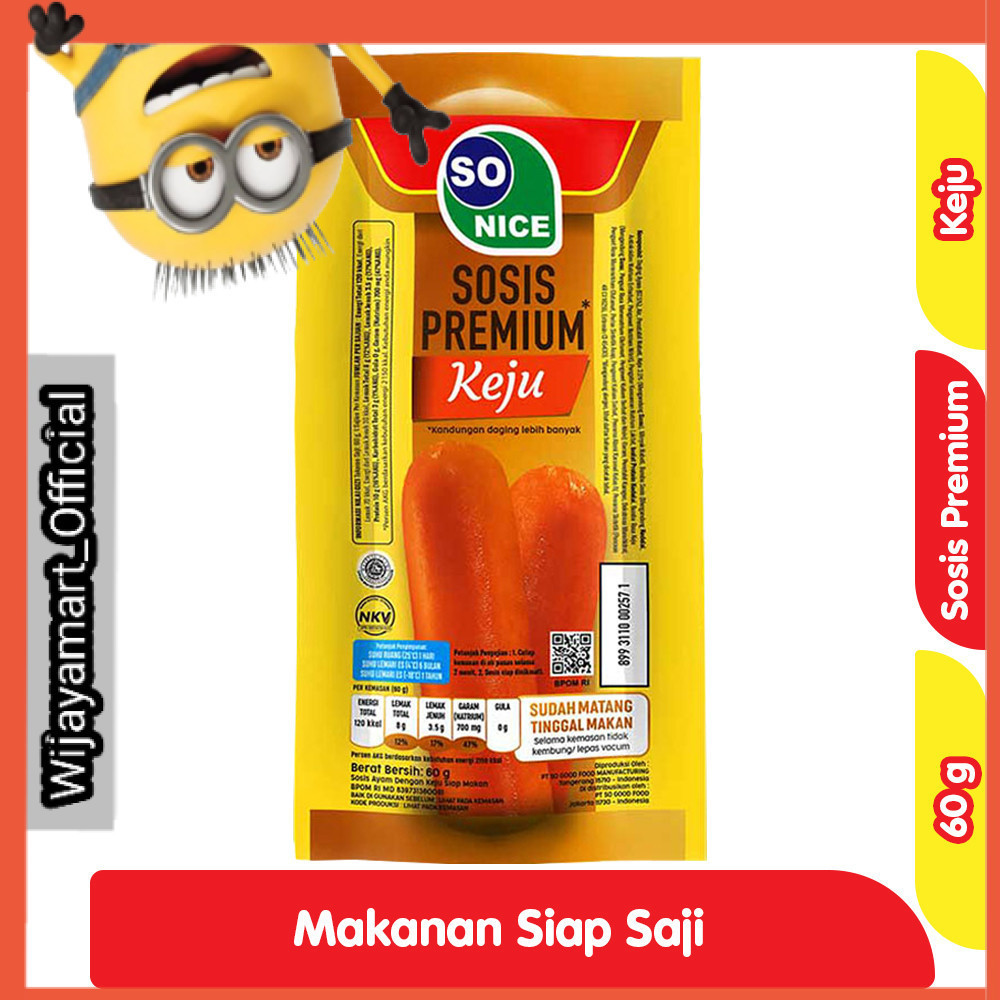 

So Nice Sosis Premium Keju 60 g