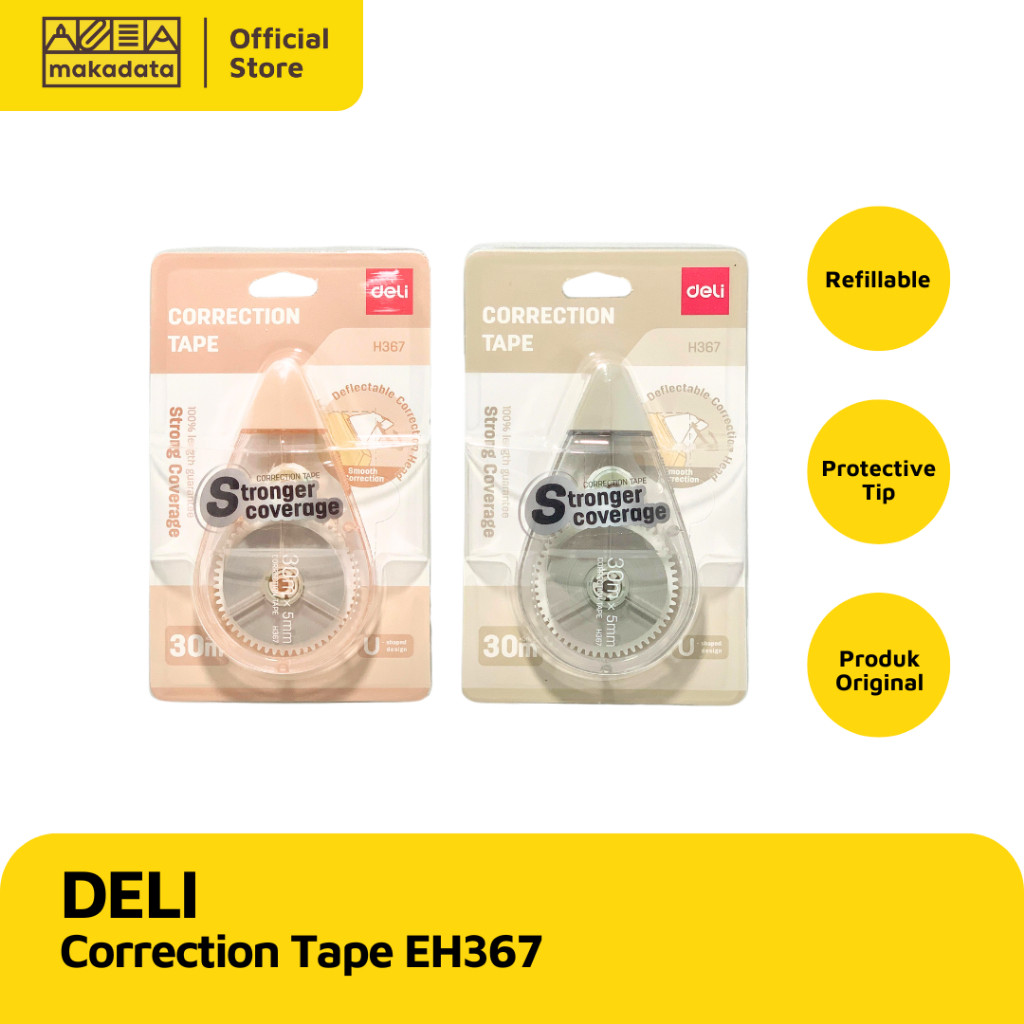 

Deli Tipe-X Correction Tape 30M EH367, Pita Koreksi Murah, Praktis dan Mudah Digunakan