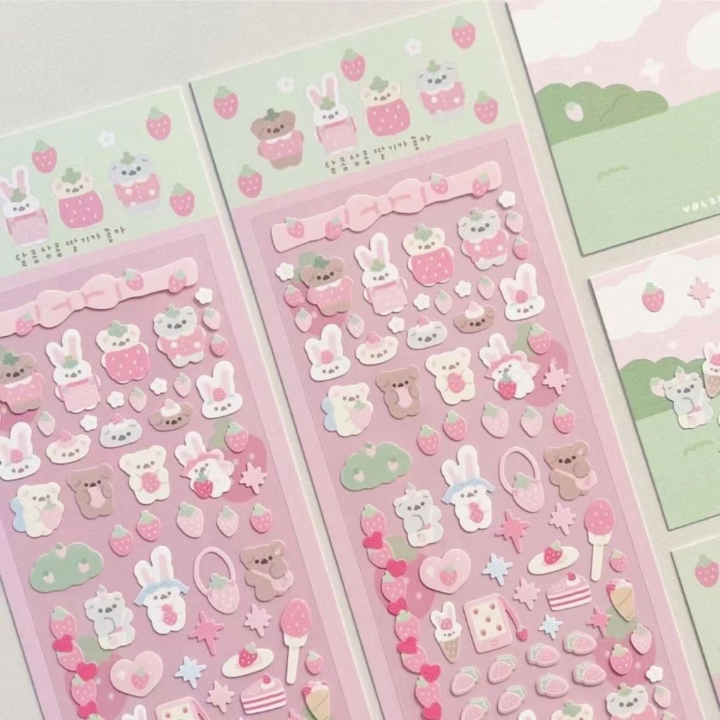 

Cute Animal Laser Sticker Diy Scraping Happiness Planning Album Mobile Phone Decoration Sticker Kawaii Stationery Material Stick