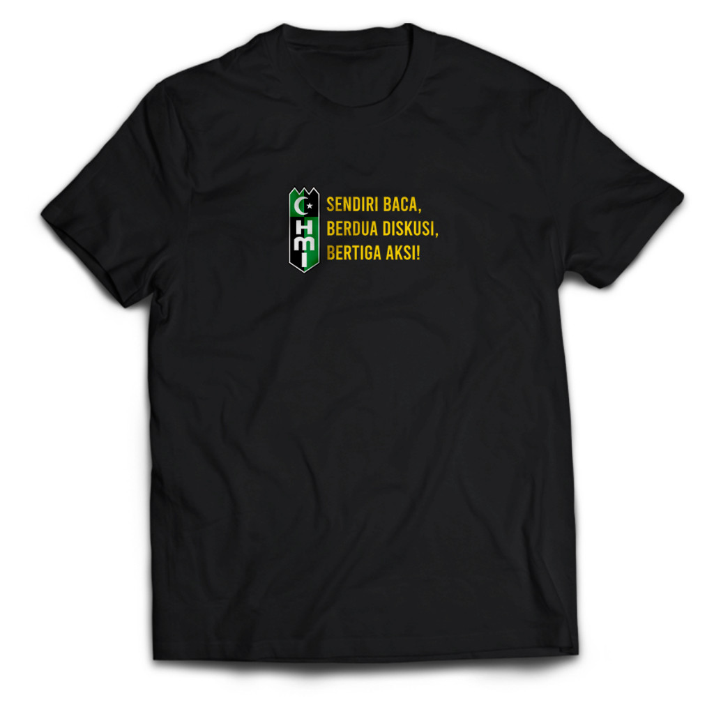 Kaos Pria Organisasi Mahasiswa HMI BACA DISKUSI Dewasa Baju Atasan Unisex PakeKaos