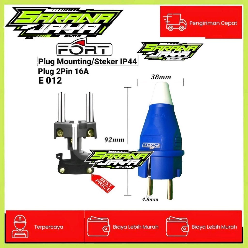 industrial plug 012 steker biru