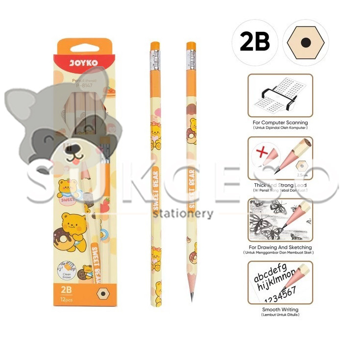 

Joyko Hexagonal Grip Pencil P-8147 Sweet Bear LUSINAN