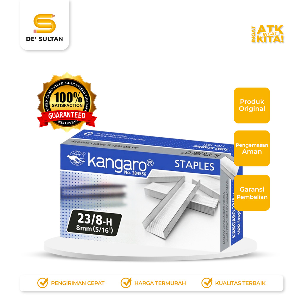 

KANGARO ISI STAPLES 23/8 (1PACK/ 20BOX)