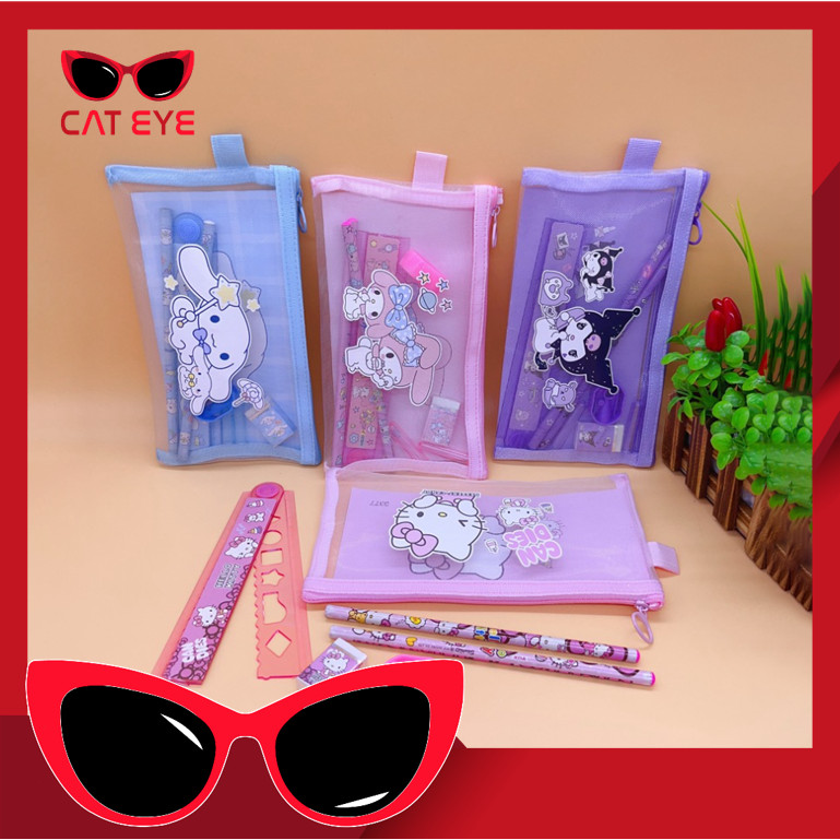 

PROMO - S6150 Set Alat Tulis 7 in 1 / Pouch Set Alat Tulis Ziplock / Paket Alat Tulis Motif Sanrio / Tempat Pensil Karakter Lucu