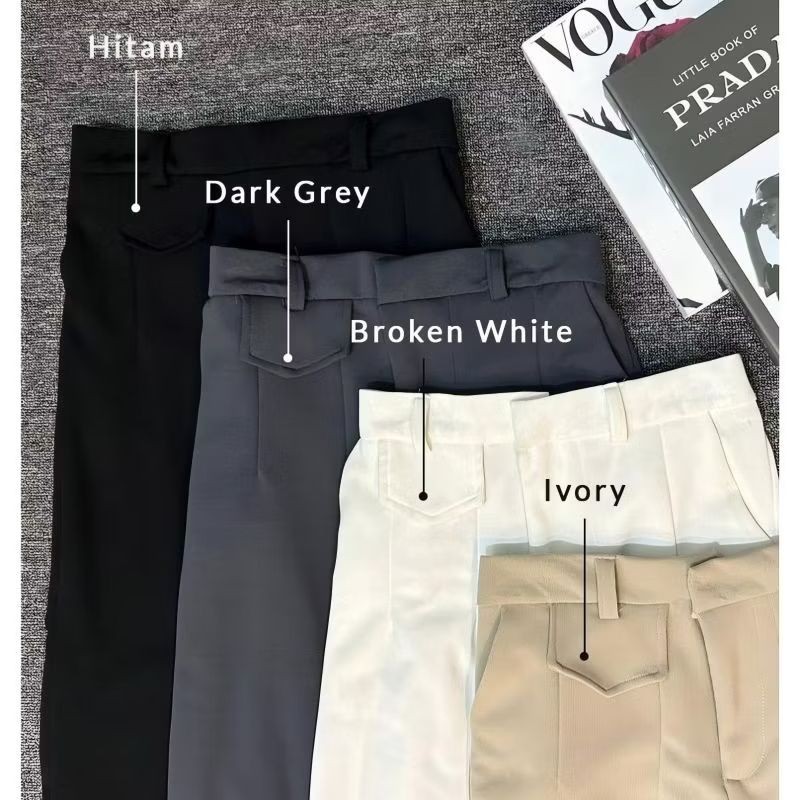 Oro Pants Celana Kulot Highwaist Loose Pant - Celana Kulot Wanita Anti Kusut Knit