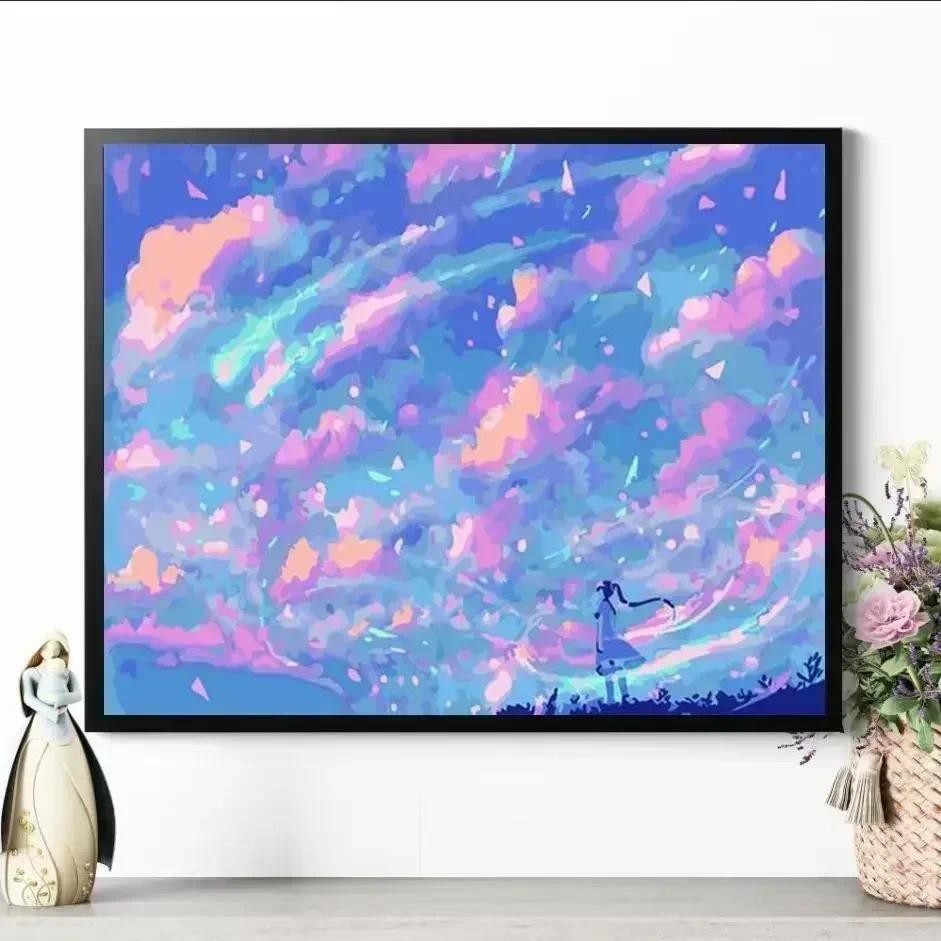 

21653-Tulip diy digital acrylic flower painting explosion hand-filled landscape painting