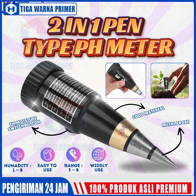 

KMRY Alat Penggukur Tanah 2 In 1 Pen Type PH Meter Soil Analyzer Tester Meter Alat Ukur Kesuburan