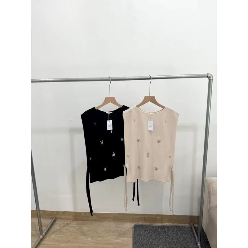 Alma vest katun / Baju wanita / vest Payet / baju koreaan / rompi vest