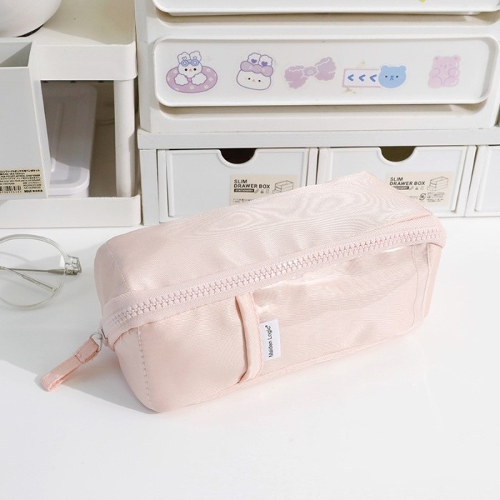 

Korea style big pencil box organizer bag kotak pensil kawai lucu - Purple B