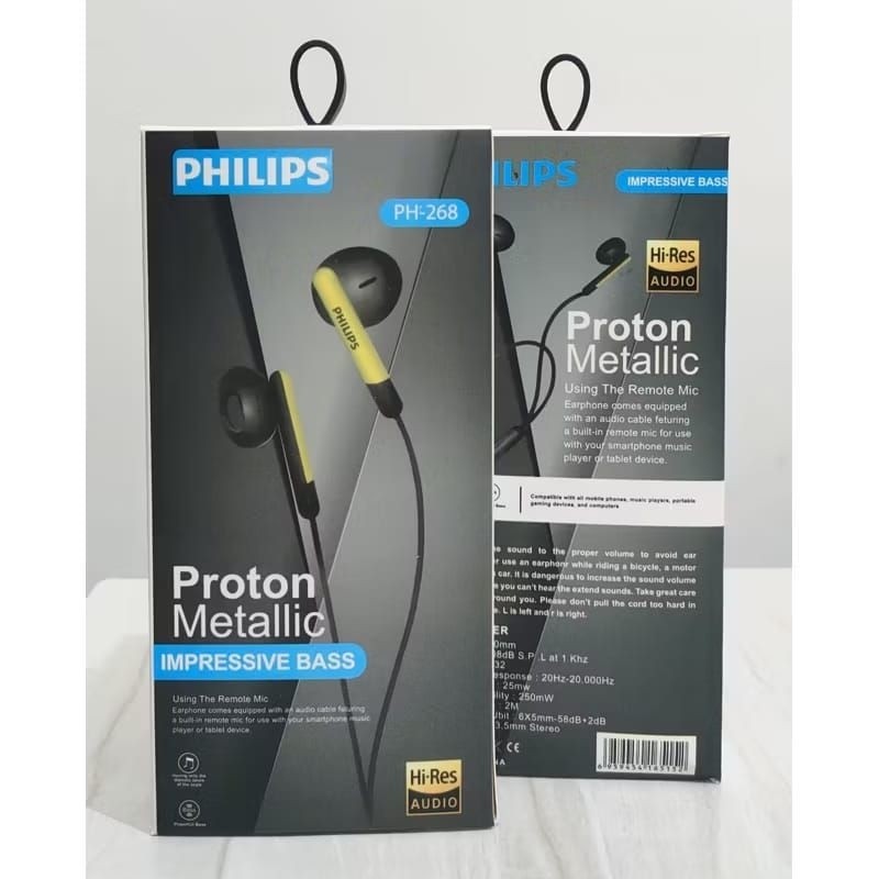 HF HEADSET HANSFREE PHILIPS PH-268 EXTRA SUPER BASS KUALITAS BAGUSS
