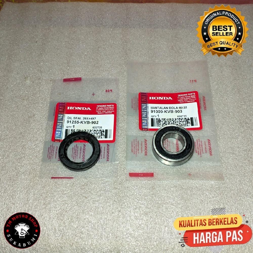 Paket Bearing Laher As Roda Belakang 60/22 + Seal Roda Belakang Honda Beat Fi, Scoopy Fi, Spacy Fi, 